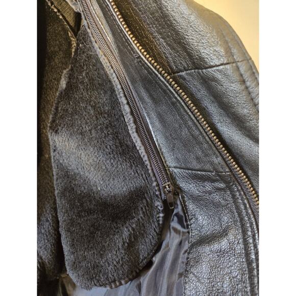 Niko Leather Designs Black Moto Biker Jacket Mens Size XL Zip In Liner EUC - Picture 10 of 14
